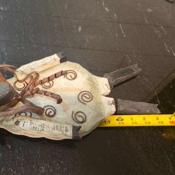 Vintage Folk Art Sheep wall hanger Door decor Rusty Primitive Lamb Handmade wood - Picture 11 of 11